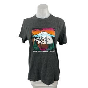 The North Face Never Stop Exploring Seattle Graphic Casual Tee T-Shirt Top Sz S